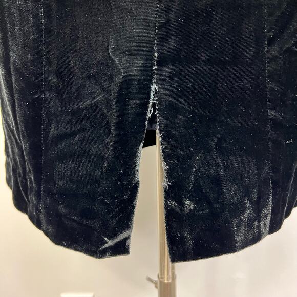 Vintage Gunne Sax Jessica McClintock Dark Romantic Whimsigoth Black Velvet Dress - Picture 12 of 16